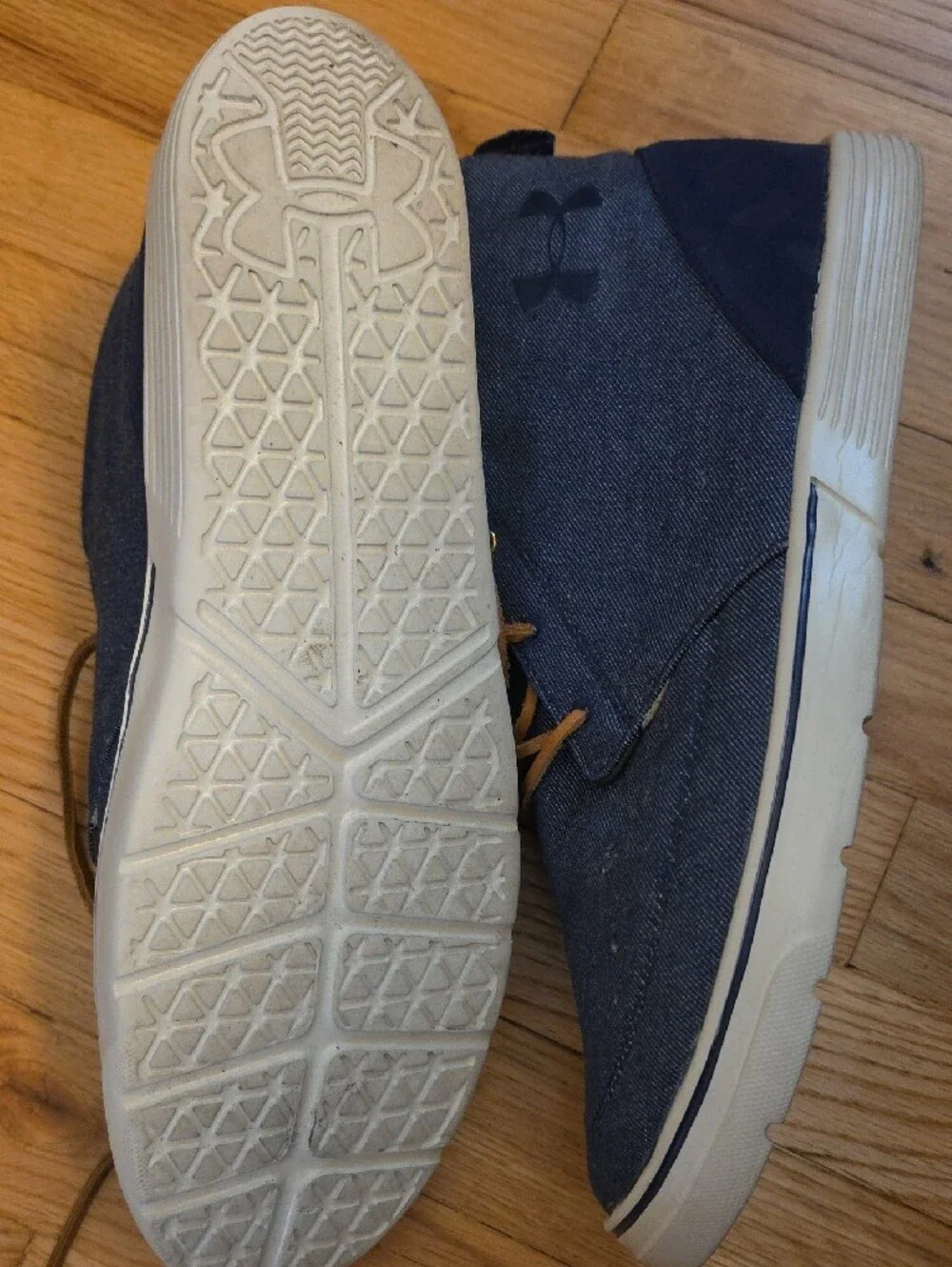 Under Armour Men's Navy Chukka Boots with Brown Laces